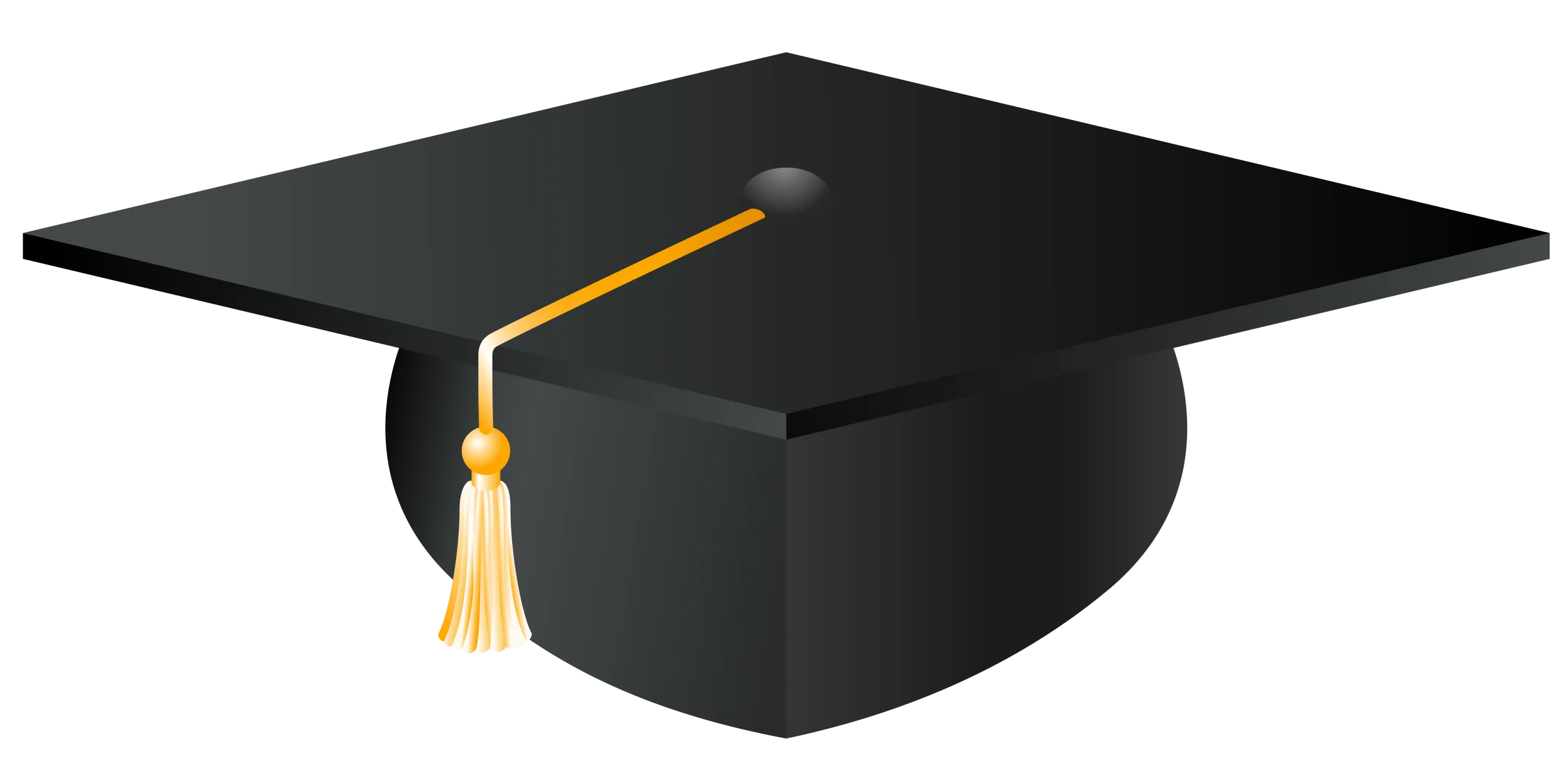 Classic Black Square Academic Graduation Cap Clipart Illustration Design