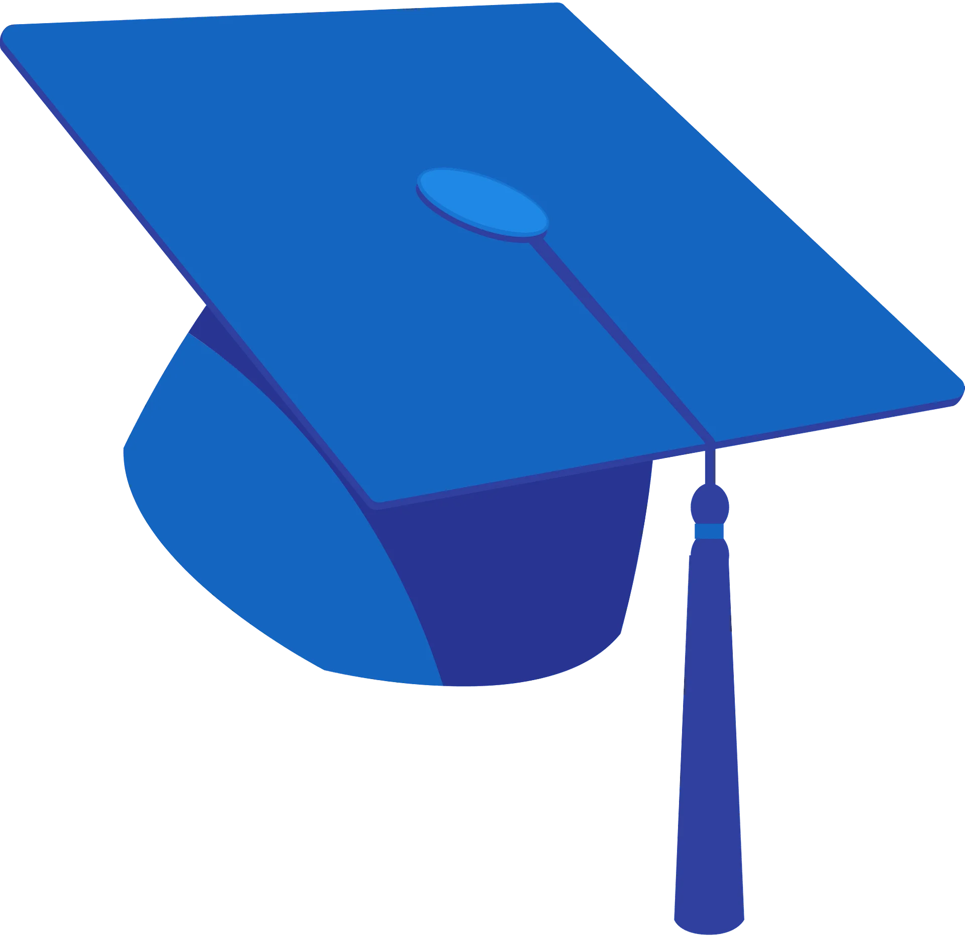 Classic Blue Graduation Cap Clipart: Academic Achievement Symbol