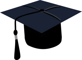 Classic Graduation Cap Clipart Design with Elegant Flat Shadow Effect