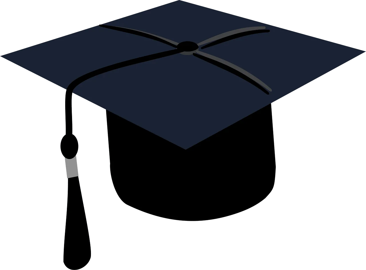 Classic Graduation Cap Clipart Design with Elegant Flat Shadow Effect