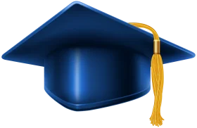 Classic Navy Blue Graduation Cap Clipart with Golden Tassel Accent