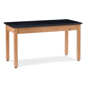 Classic Wooden Science Laboratory Table Clipart with Black Countertop Surface
