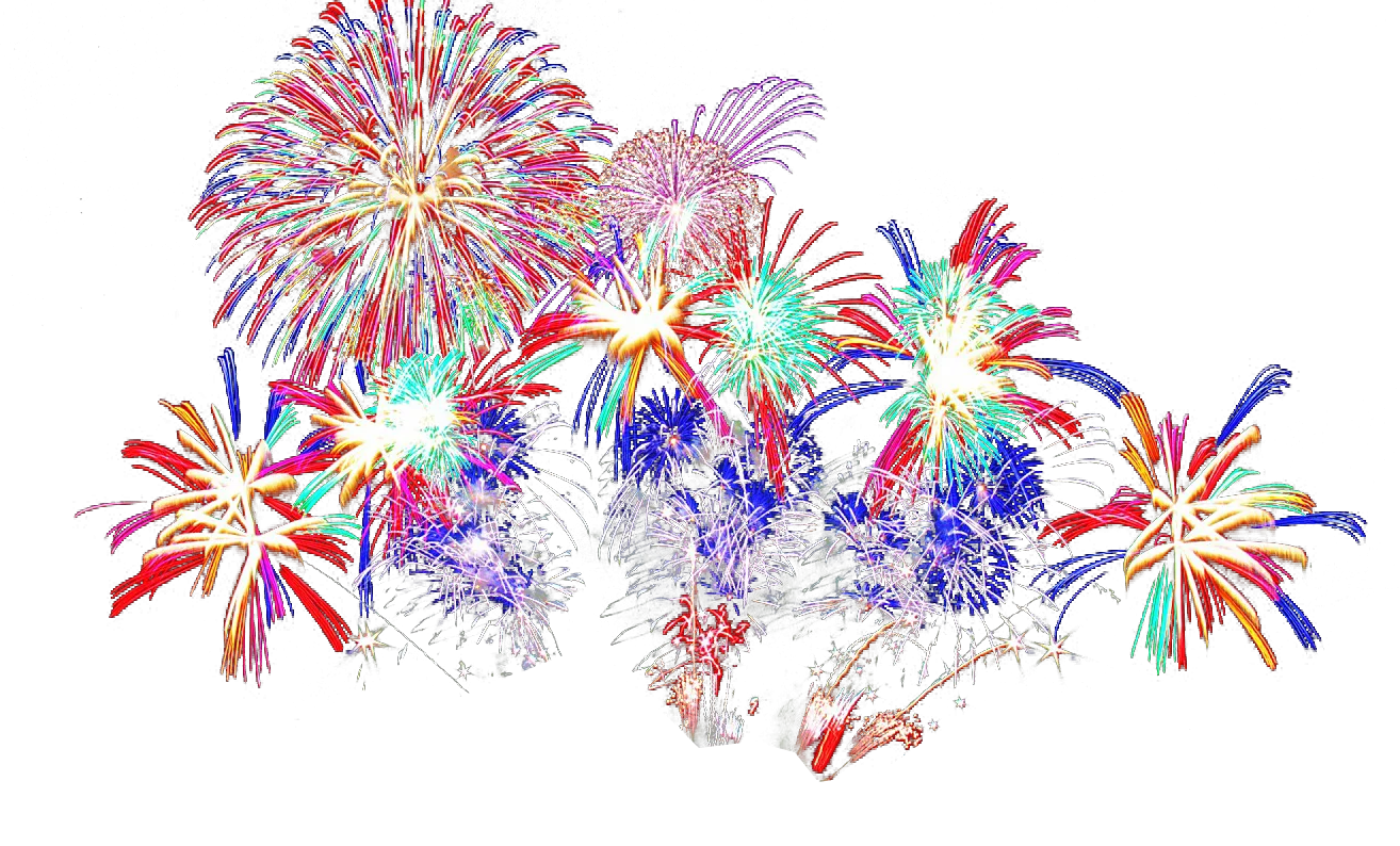 Dazzling Patriotic Fireworks Explosion Clipart - A Festive Celebration of Light