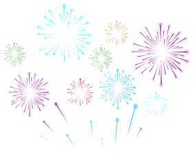 Delicate Pastel Fireworks Celebration Clipart - Festive Sky Art Design