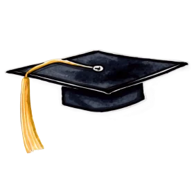 Elegant Black Graduation Cap Clipart Symbolizing Academic Achievement and Success