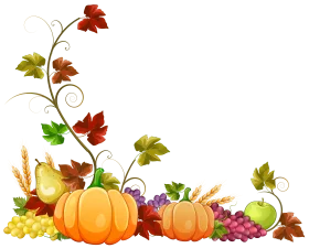 Enchanting Autumn Harvest Bounty Clipart: Pumpkins, Fruits, and Falling Leaves