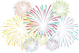 Festive Celebration Burst of Colors Fireworks Clipart Design Element