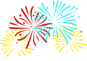 Festive Celebration Fireworks Clipart - Bursting Colors of Joy and Excitement