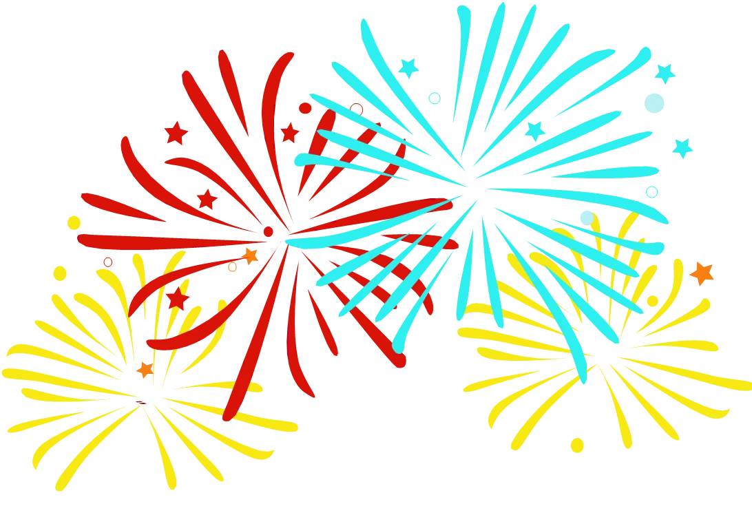 Festive Celebration Fireworks Clipart - Bursting Colors of Joy and Excitement