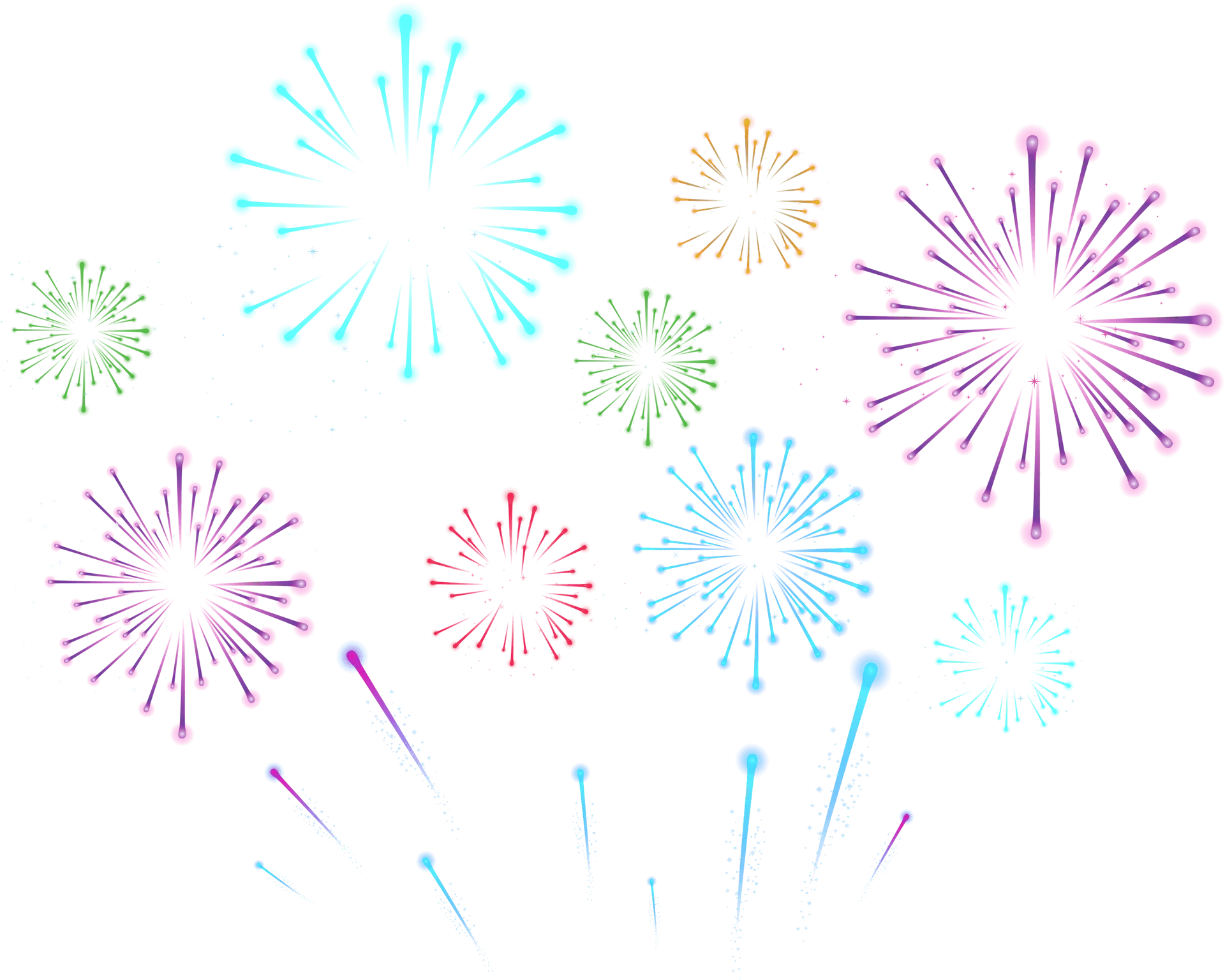 Festive Celebration Fireworks Clipart - Colorful Explosive Display of Joy