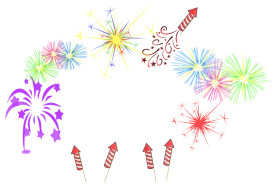Festive Celebration Fireworks Clipart: Explosive Colors and Sparkling Display