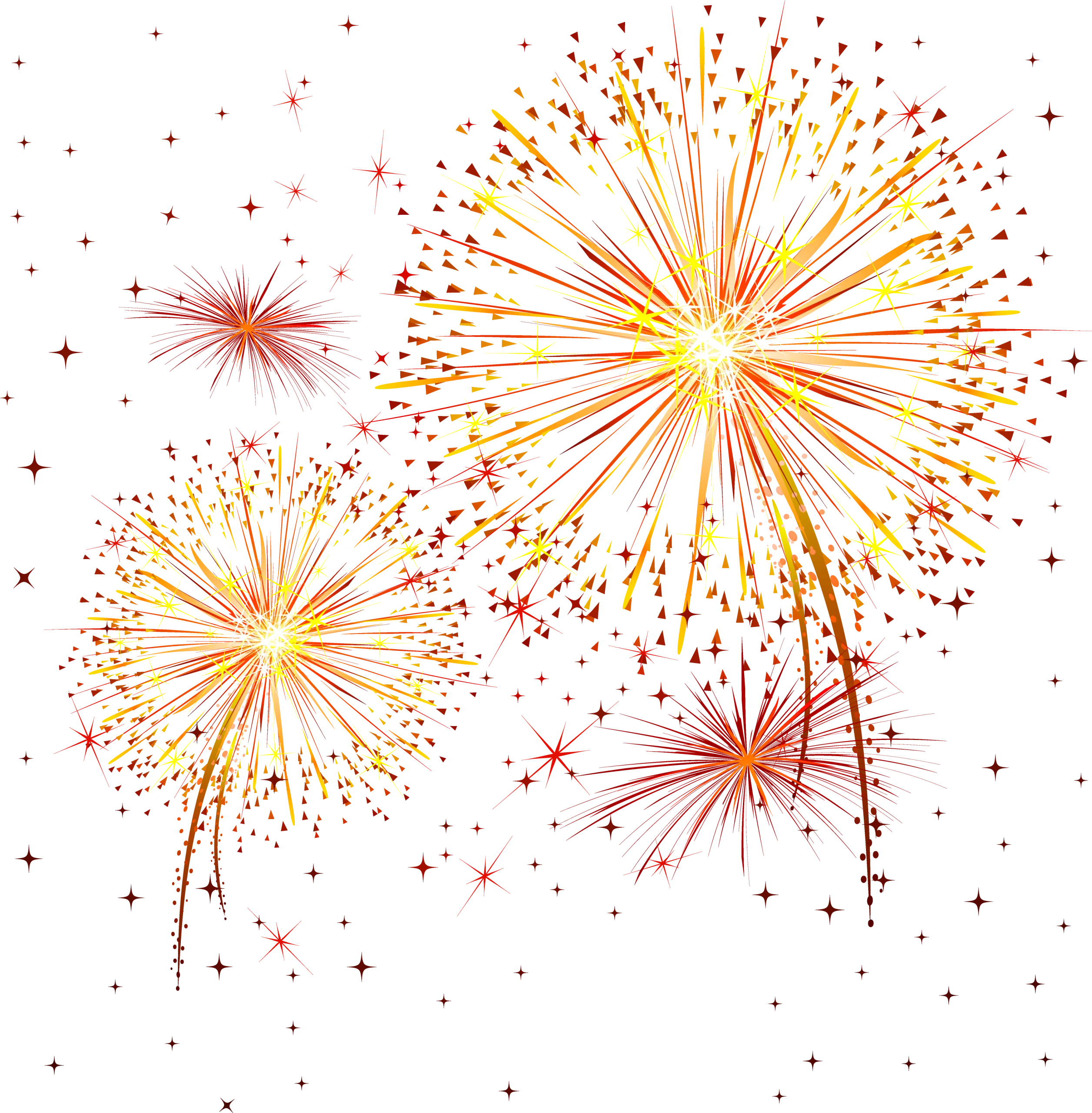 Festive Celebration Sparkling Fireworks Explosion Clipart Design