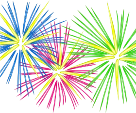 Festive Fireworks Explosion Clipart - Bursting Colors of Celebration Design