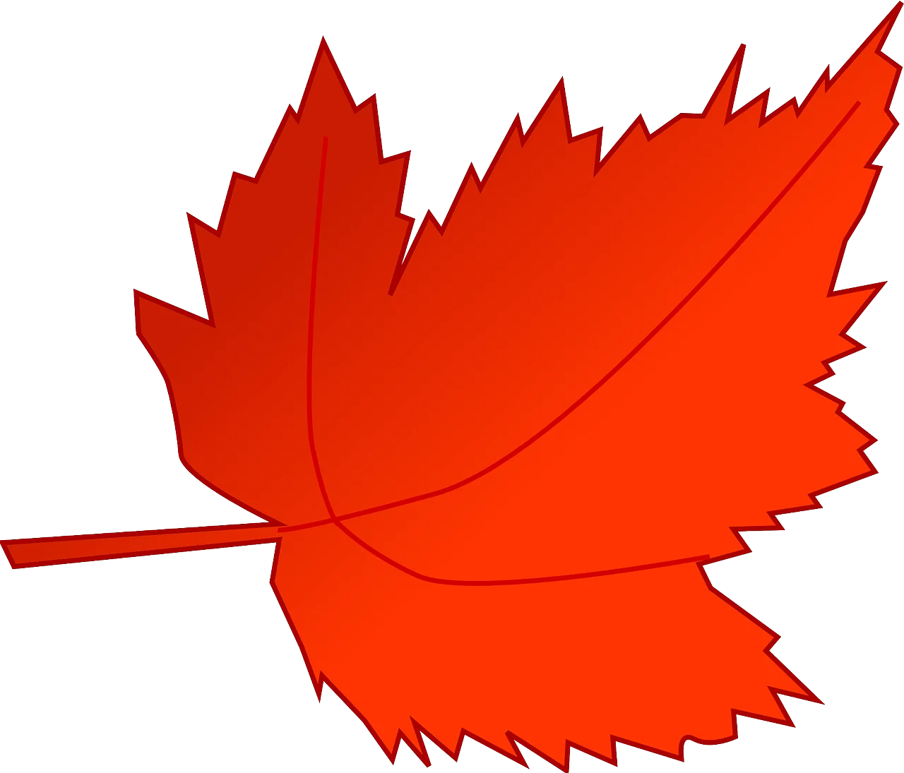 Fiery Crimson Maple Leaf Autumn Clipart: Nature's Seasonal Transition