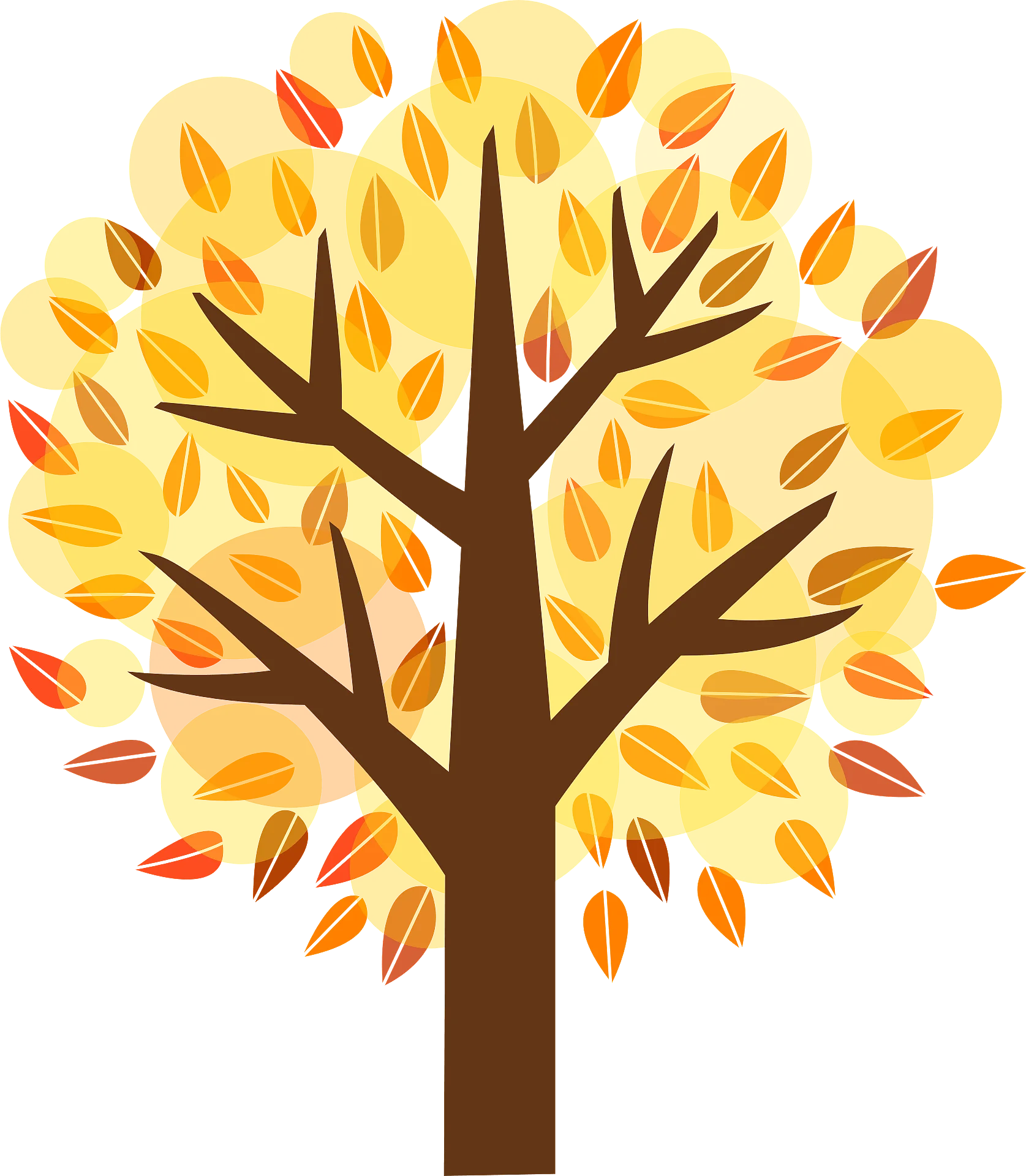 Golden Autumn Tree Clipart: A Symphony of Falling Leaves and Seasonal Warmth