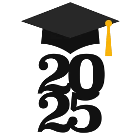 Graduation Cap Clipart 2025 - Elegant Academic Achievement Design with Bold Typography