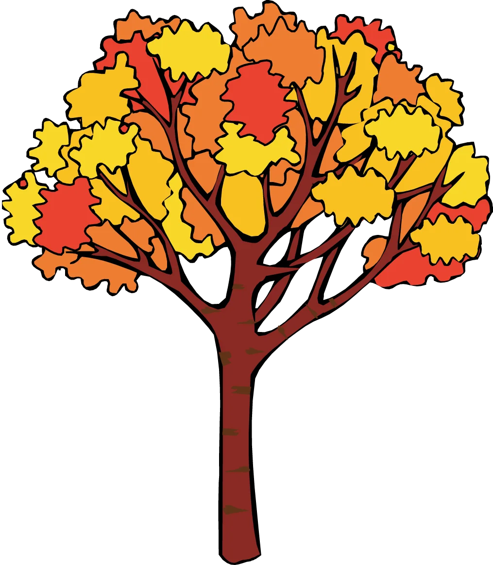 Majestic Autumn Tree Clipart Showcasing Warm Seasonal Color Palette