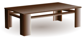 Minimalist Modern Wooden Coffee Table Clipart with Sleek Design