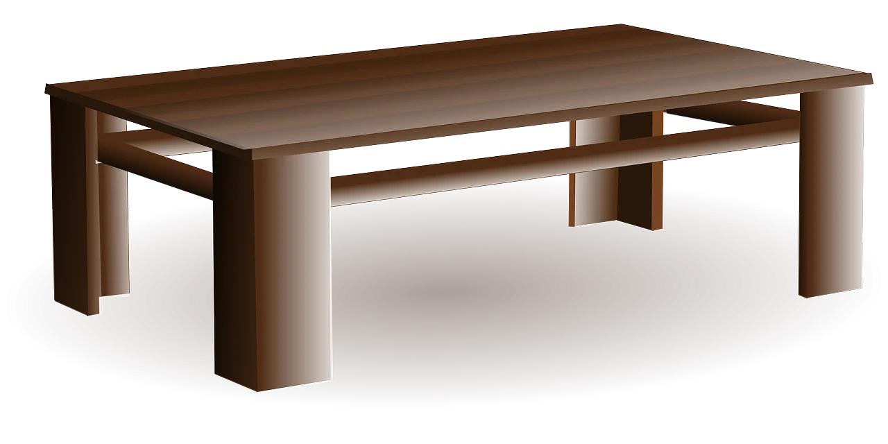 Minimalist Modern Wooden Coffee Table Clipart with Sleek Design