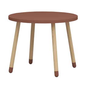 Minimalist Round Wooden Side Table Clipart with Sleek Scandinavian Design