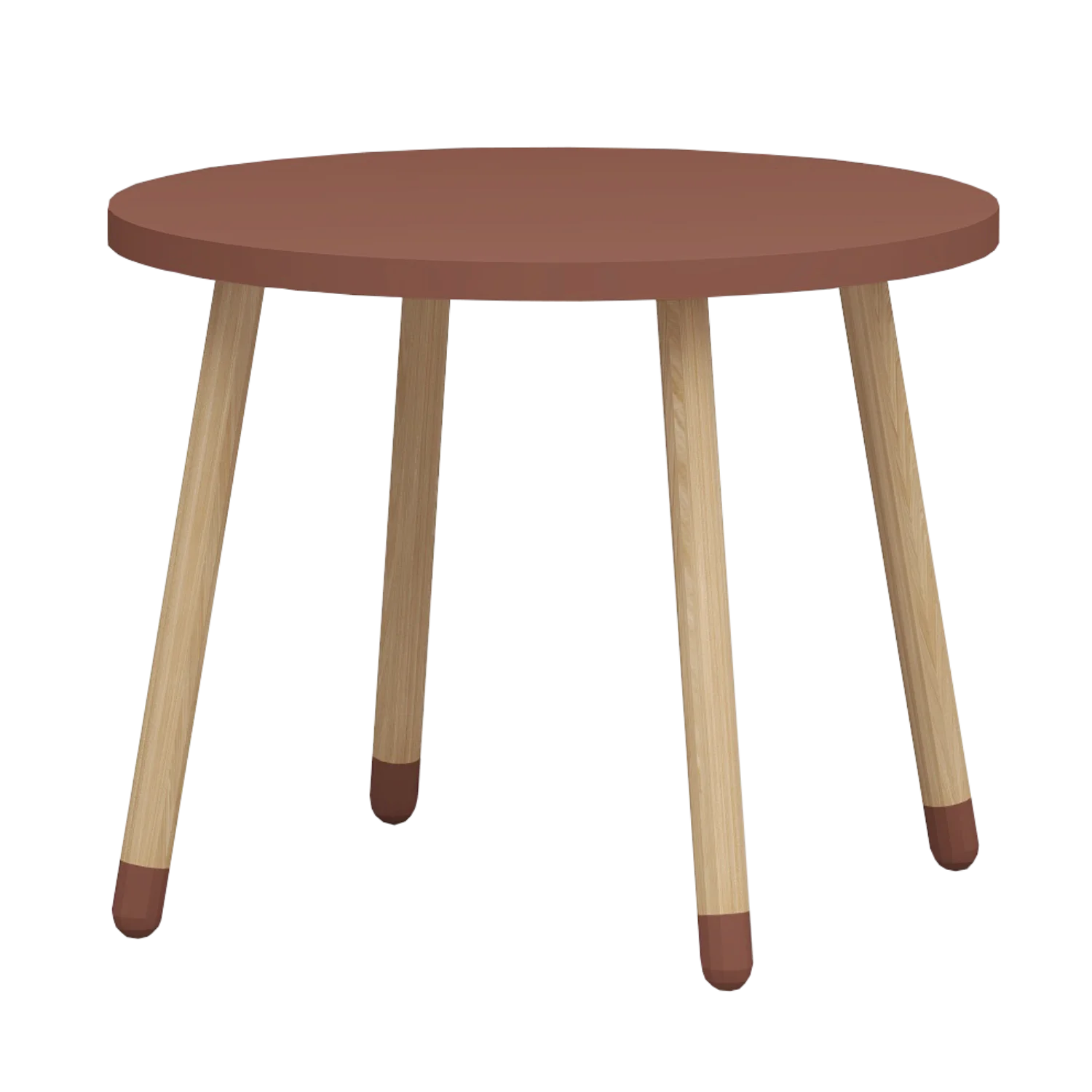 Minimalist Round Wooden Side Table Clipart with Sleek Scandinavian Design