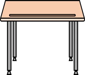 Minimalist School Desk Clipart with Clean Lines and Simple Geometric Design