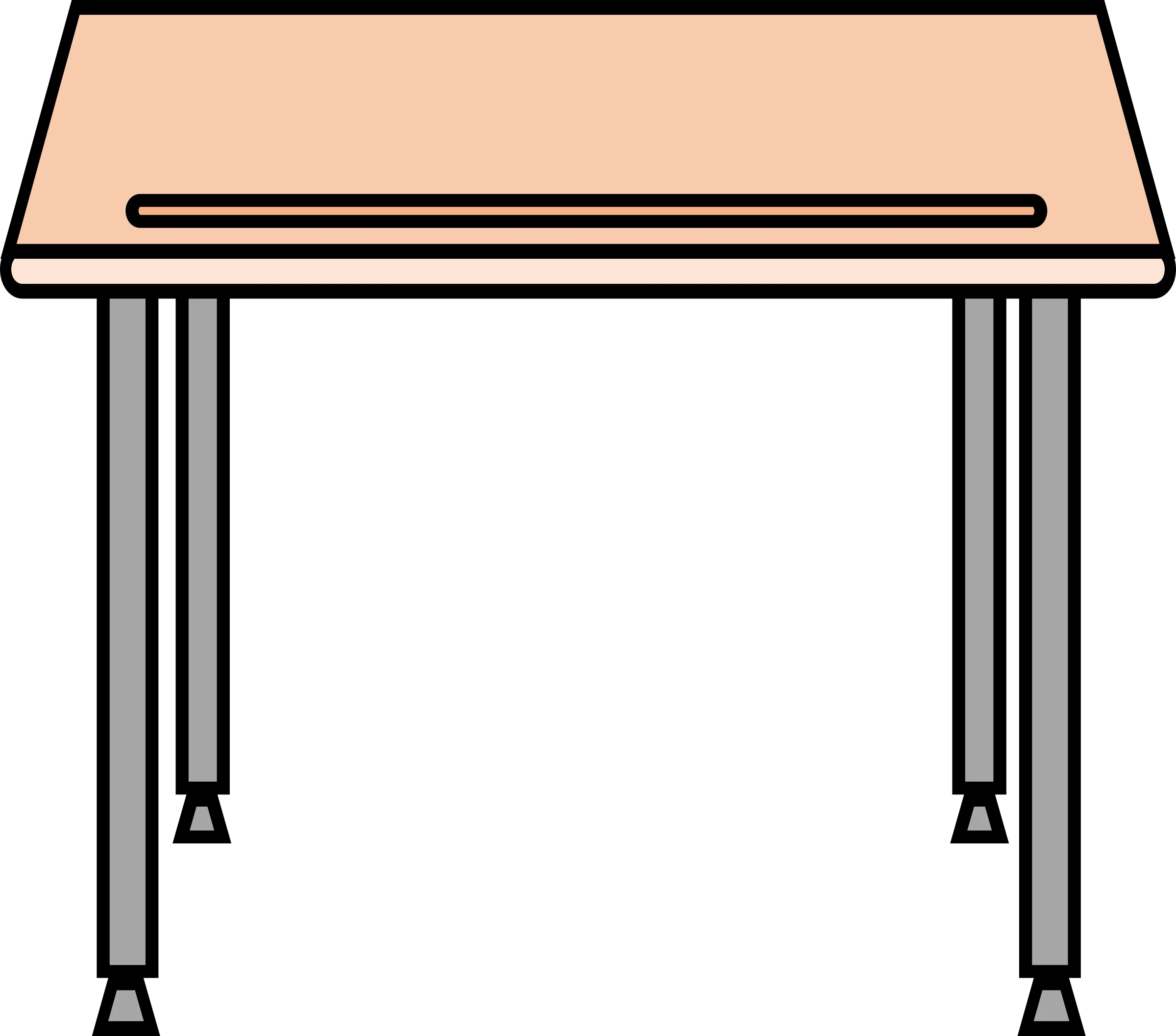 Minimalist School Desk Clipart with Clean Lines and Simple Geometric Design