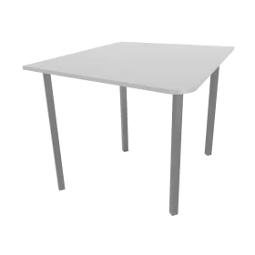 Minimalist Square Office or Dining Table Clipart in Neutral Gray Palette