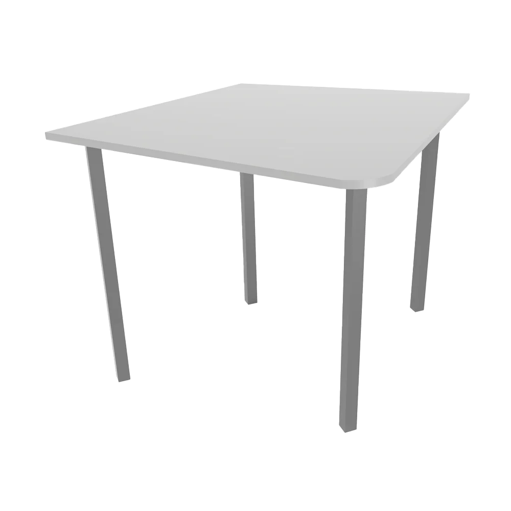 Minimalist Square Office or Dining Table Clipart in Neutral Gray Palette
