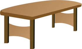 Minimalist Wooden Conference Table Clipart with Sleek Design and Neutral Tones