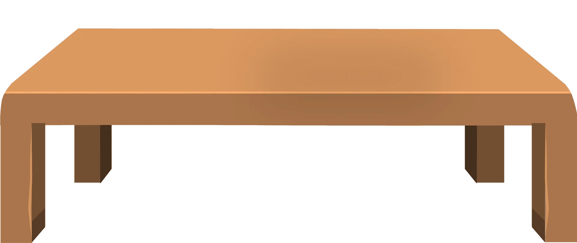 Minimalist Wooden Rectangular Coffee Table Clipart Design