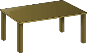 Minimalist Wooden Rectangular Table Clipart with Simple Design