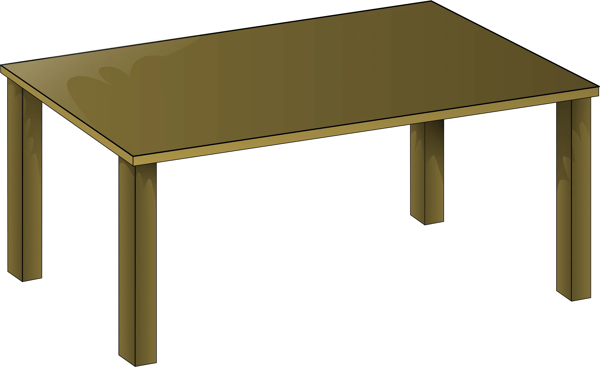 Minimalist Wooden Rectangular Table Clipart with Simple Design