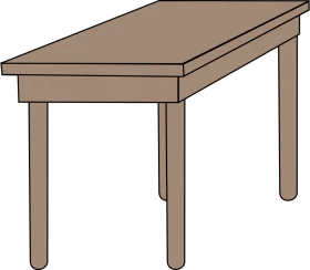 Minimalist Wooden Side Table Clipart with Simple Rectangular Design