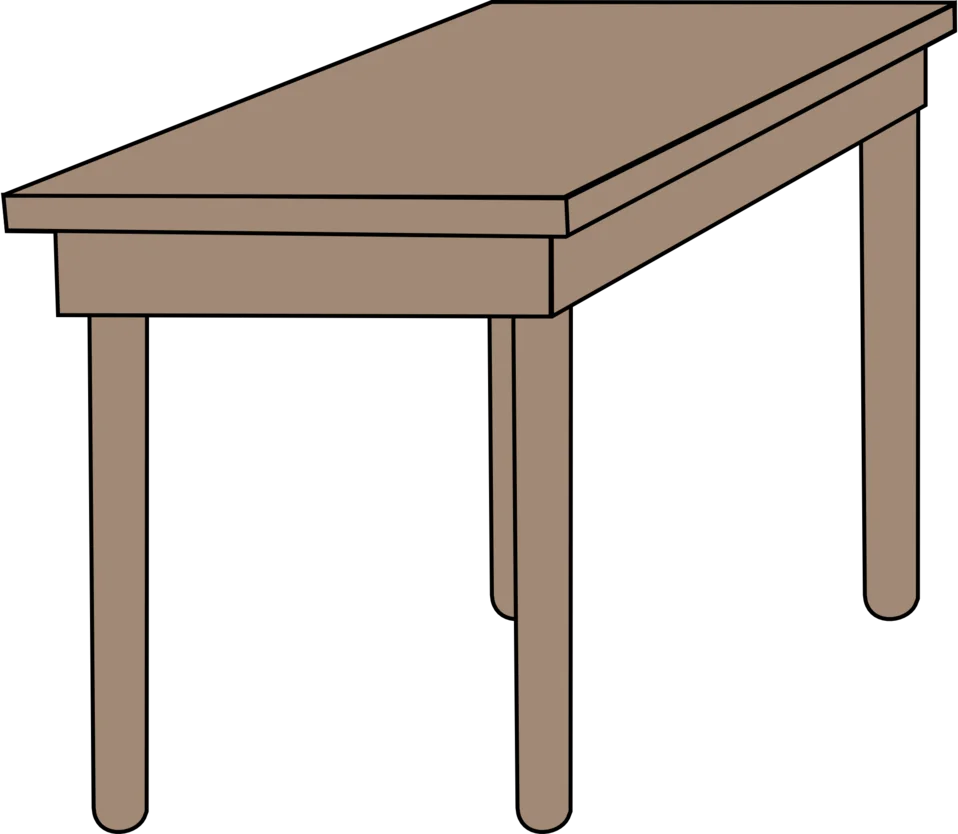 Minimalist Wooden Side Table Clipart with Simple Rectangular Design