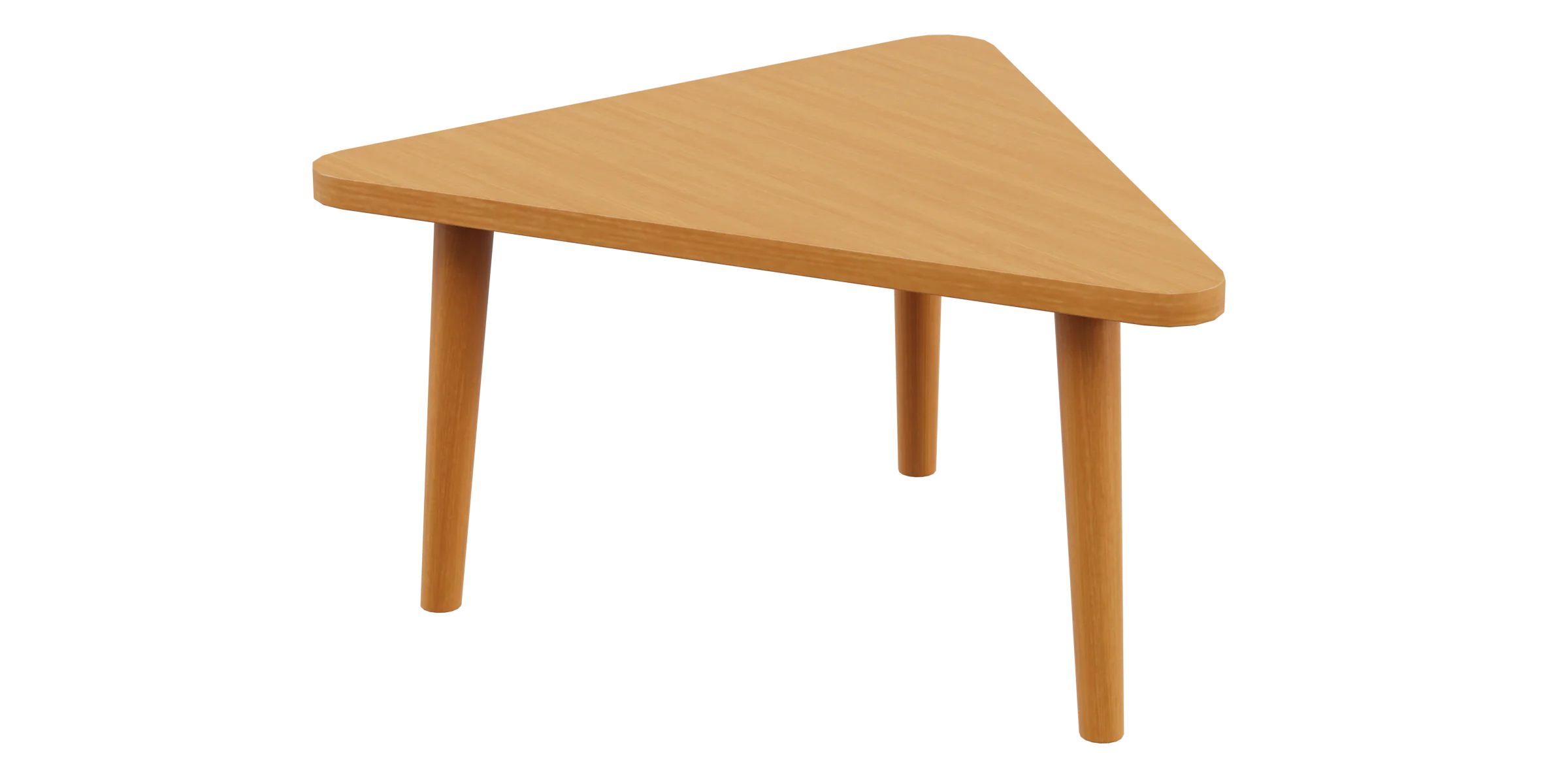 Minimalist Wooden Triangular Side Table Clipart with Sleek Design