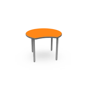 Modern Curved Orange and Gray Classroom or Office Learning Desk Clipart Design