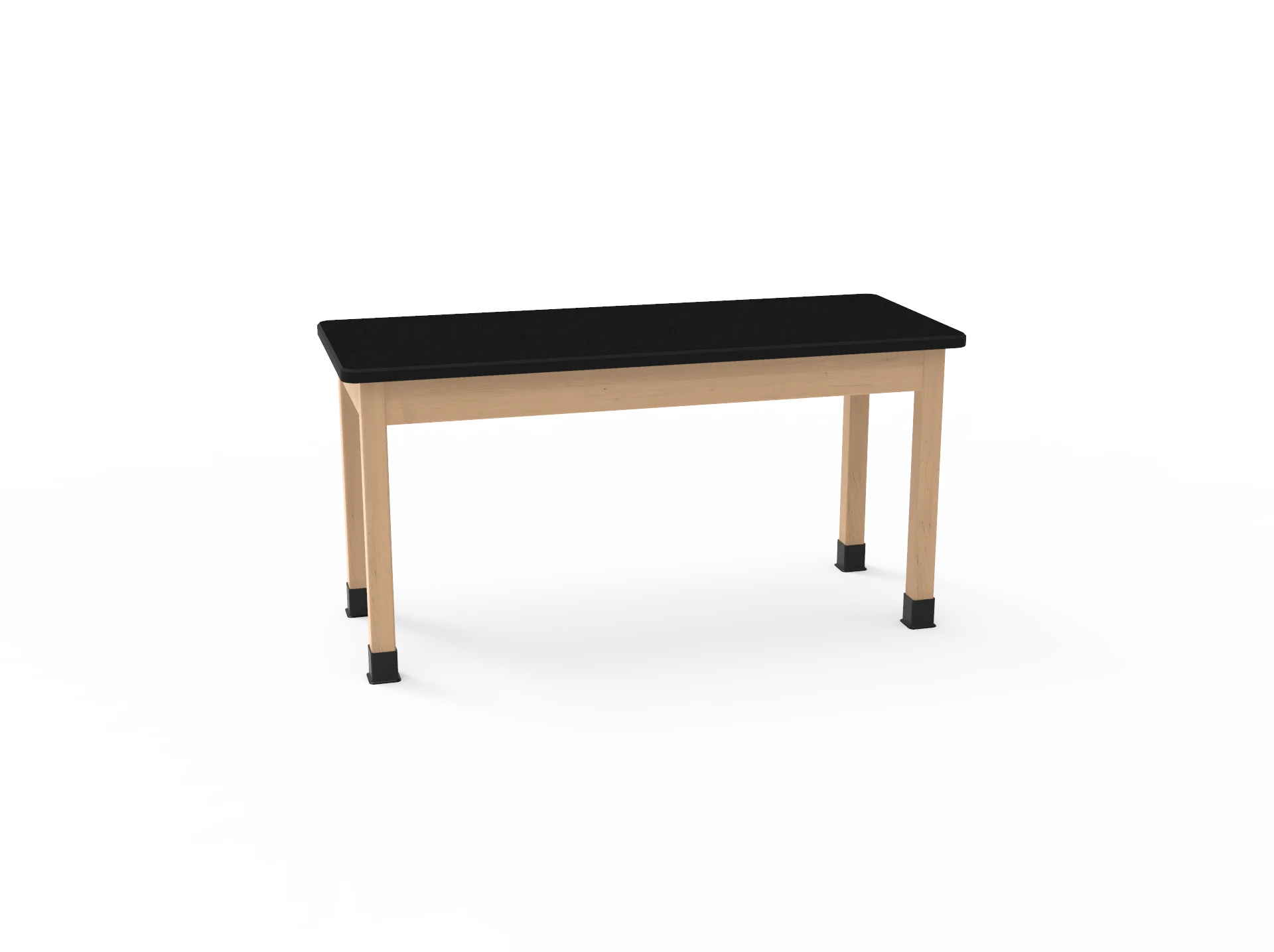 Modern Minimalist Rectangular Wood and Black Top Laboratory Table Clipart Design