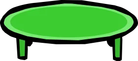 Simple Green Oval Minimalist Table Clipart Design with Smooth Legs