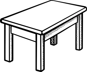 Simple Minimalist Rectangular Table Line Art Clipart Illustration Design