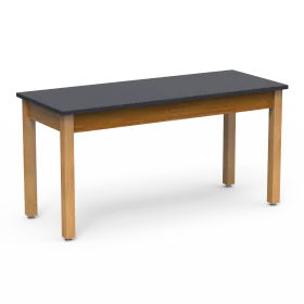 Simple Minimalist Rectangular Wooden Table Clipart with Dark Top Surface