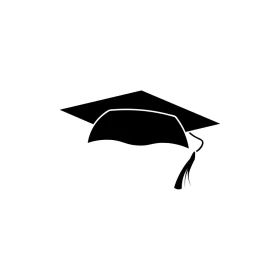 Sleek Black Graduation Cap Clipart Symbolizing Academic Achievement and Success