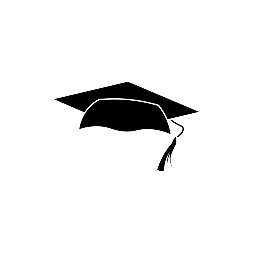 Sleek Black Graduation Cap Clipart Symbolizing Academic Achievement and Success