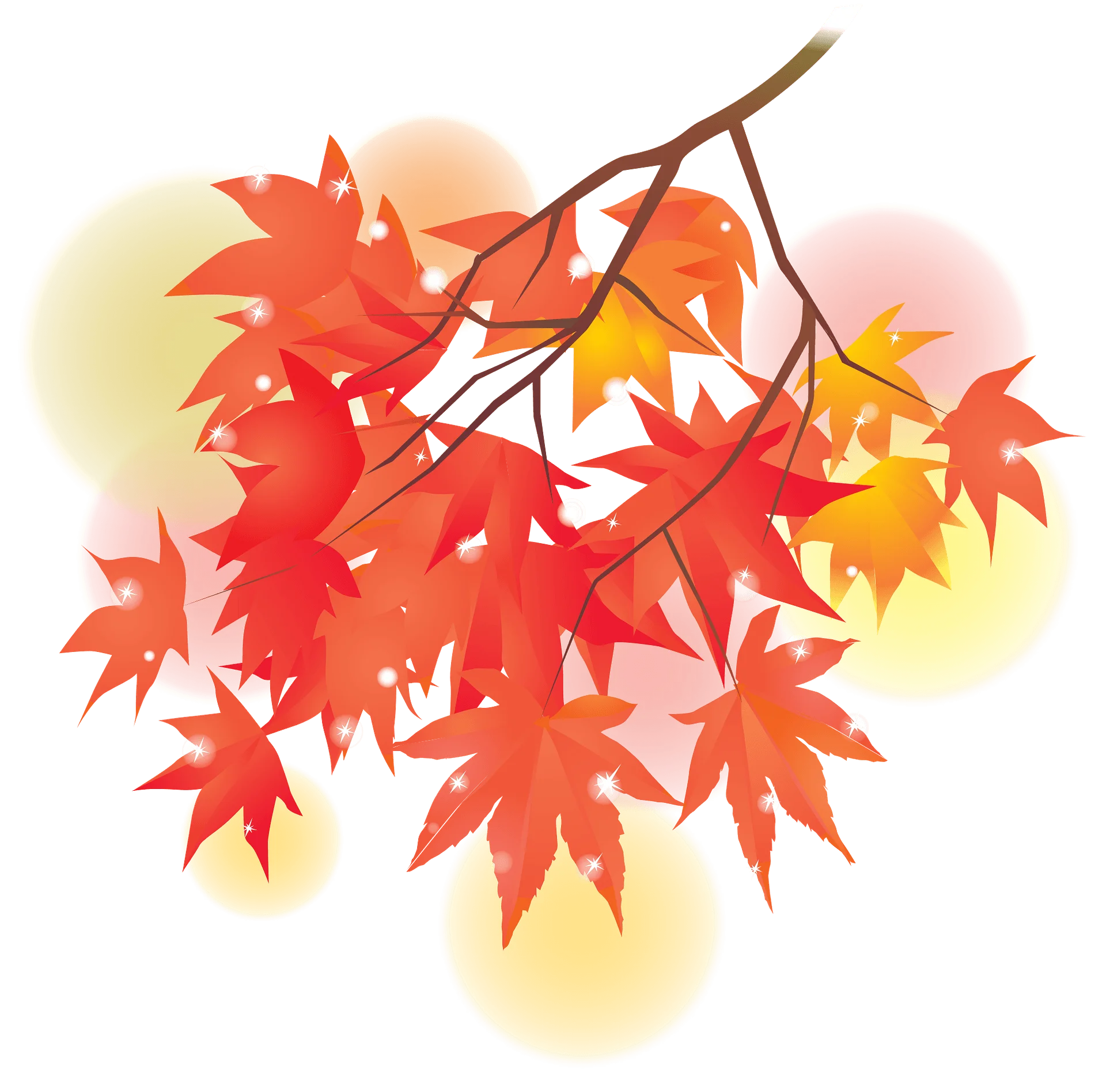 Stunning Autumn Maple Leaves Clipart Showcasing Warm Seasonal Color Palette