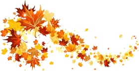 Whirling Autumn Leaves Clipart - A Dance of Golden Maple Foliage