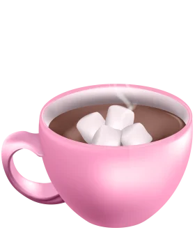 Charming Pink Ceramic Mug Filled with Luxurious Hot Chocolate Clipart Design