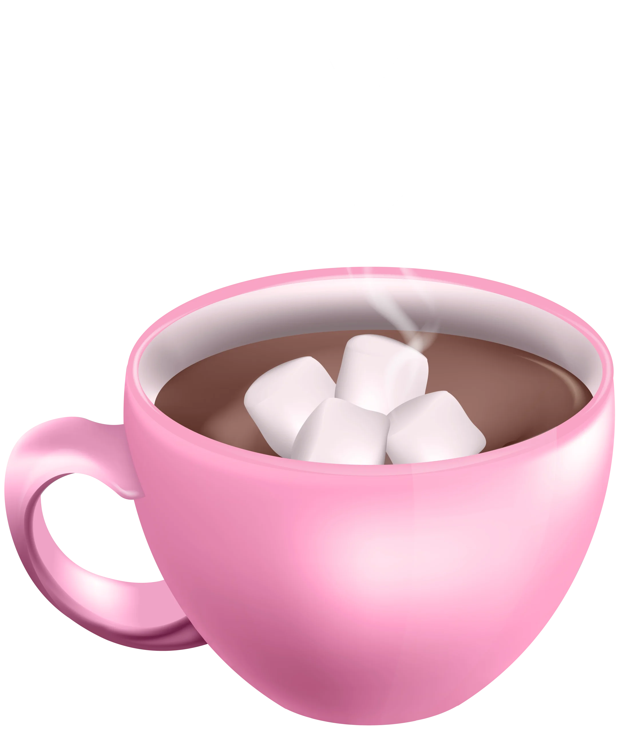 Charming Pink Ceramic Mug Filled with Luxurious Hot Chocolate Clipart Design
