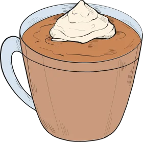 Cozy Comfort Hot Chocolate Clipart with Whipped Cream Topping