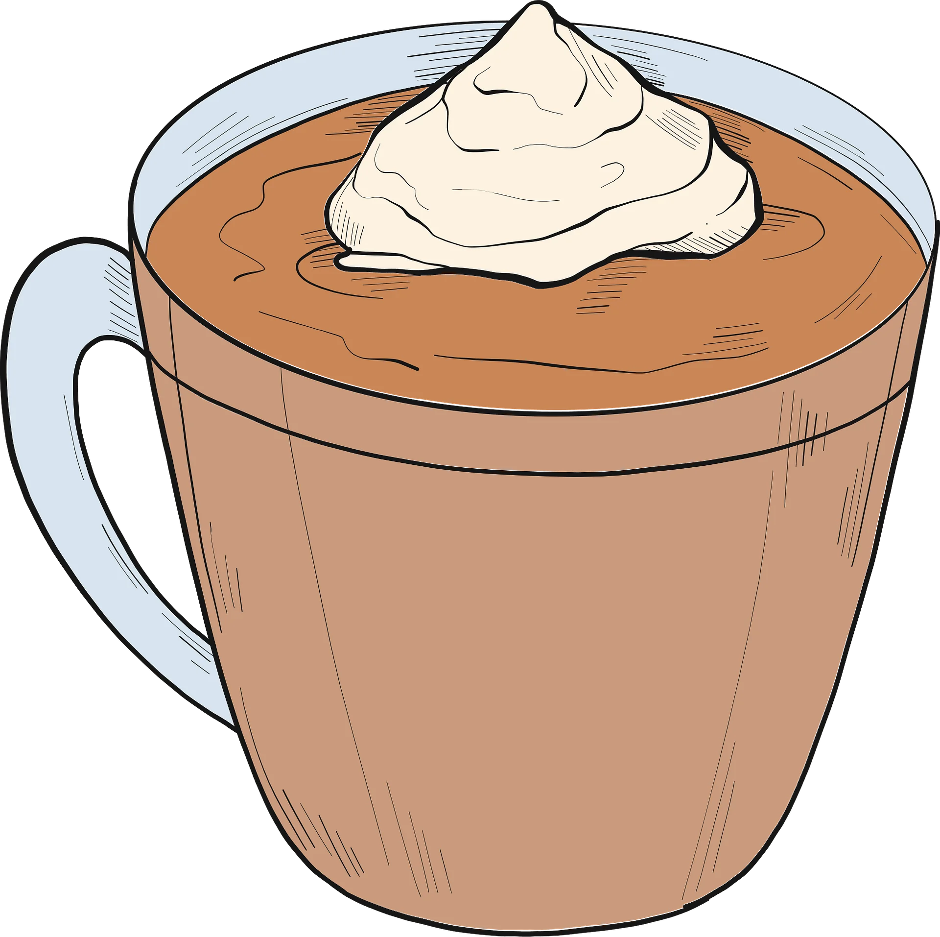 Cozy Comfort Hot Chocolate Clipart with Whipped Cream Topping