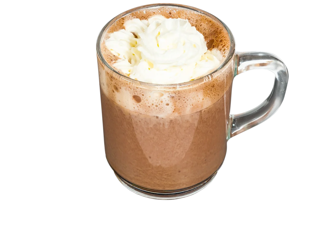 Cozy Winter Comfort Hot Chocolate Clipart with Frothy Whipped Cream Topping